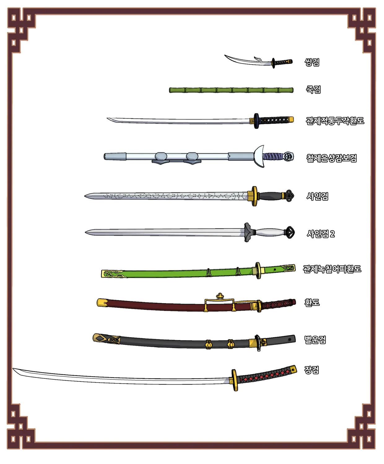 10 Swords Set